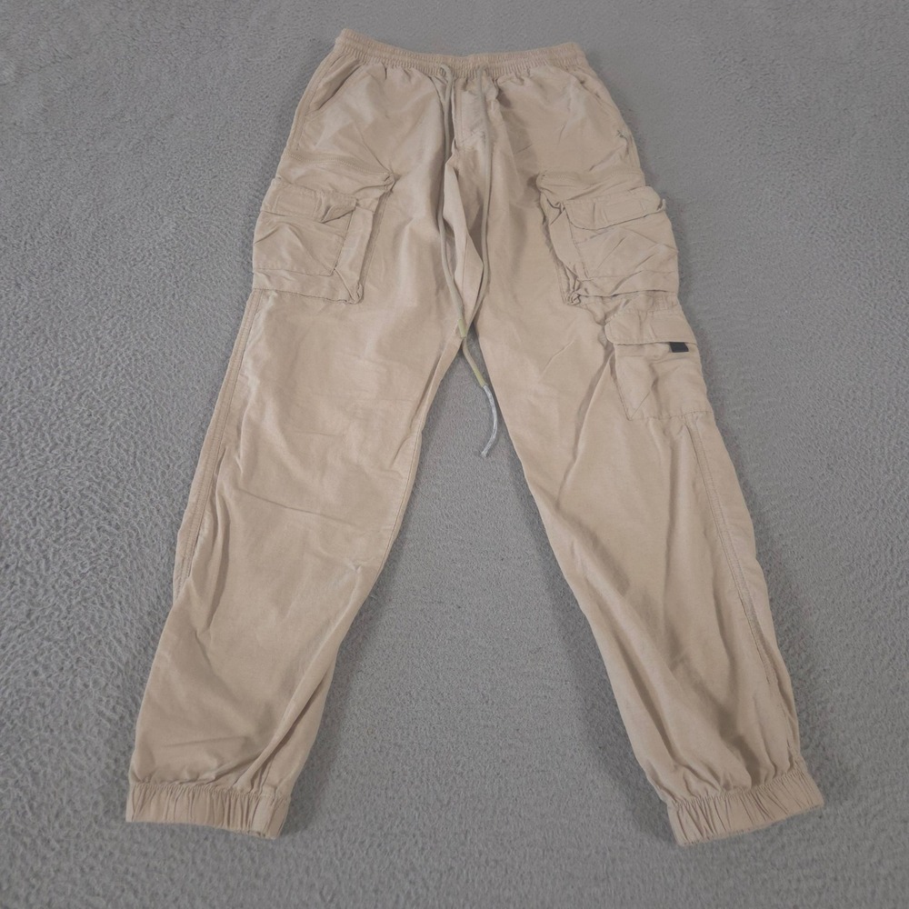Standard Cloth Pants Mens M Tan Khaki Cargo Jogger Cotton Nylon Utility Pockets